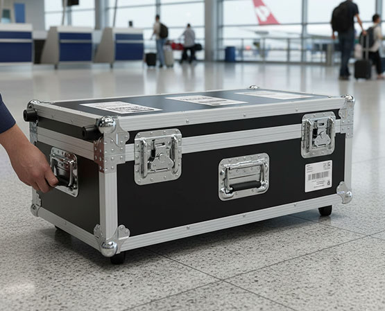 Equipment transport cases used in commercial shipping