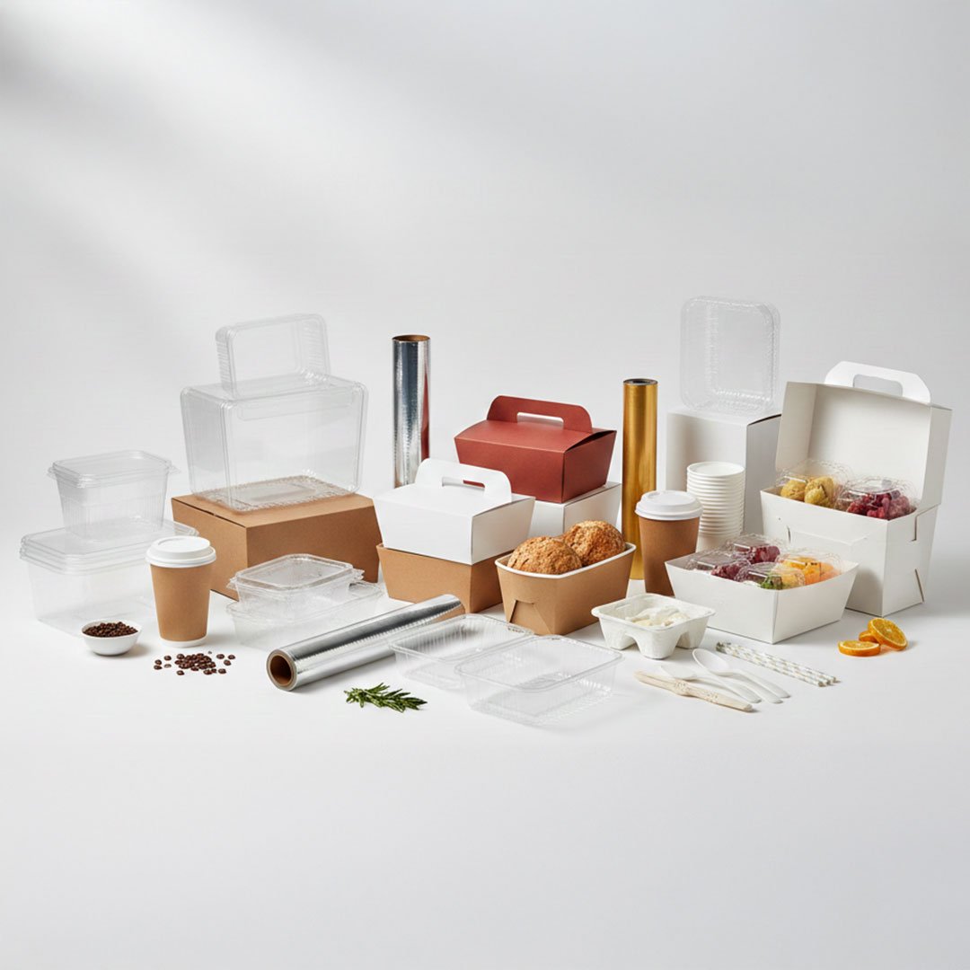 Takeaway food packaging boxes for restaurants and cafes