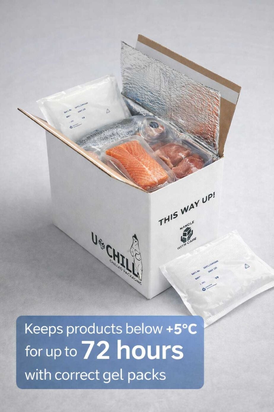 “Insulated chilled packaging box with protective liners for temperature-controlled delivery”